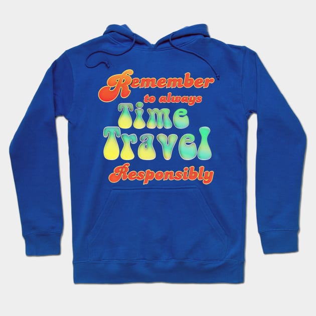 Retro Time Travel Graphic Hoodie by AlondraHanley